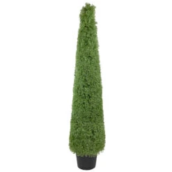 Northlight 6' Artificial Boxwood Cone Topiary Tree With Round Pot Unlit