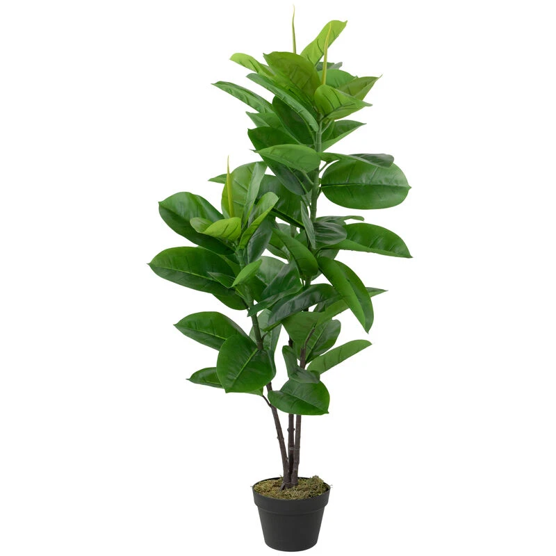 Northlight 51" Artificial Green And Brown Potted Rubber Plant 3 Northlight 51" Artificial Green And Brown Potted Rubber Plant