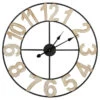 Northlight 24" Metal Framed Battery Operated Round Wall Clock With Block Numbers