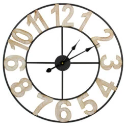 Northlight 24" Metal Framed Battery Operated Round Wall Clock With Block Numbers