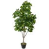 Northlight 51" Green And Black Potted Two Tone Schefflera Artificial Plant