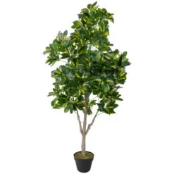 Northlight 51" Green And Black Potted Two Tone Schefflera Artificial Plant