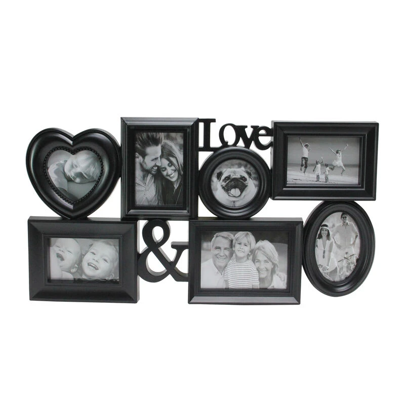 Northlight 27" Black Multi-Sized Love Photo Collage Frame 3 Northlight 27" Black Multi-Sized Love Photo Collage Frame