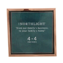 Northlight 4.25" Classical Square 4" X 4" Photo Picture Frame With Easel Back - Rose Gold