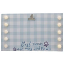 Northlight LED Lighted "Best Friends With Paws" Canvas With Photo Clip 10.25"