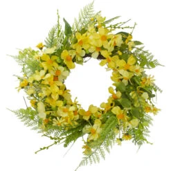 Northlight Daisy And Berry Floral Spring Wreath Yellow And Green 23"