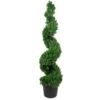 Northlight 5' Artificial Cedar Spiral Topiary Tree In Black Pot Unlit