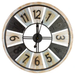 Northlight 28" Multi-Tonal Whitewashed Round Wall Clock