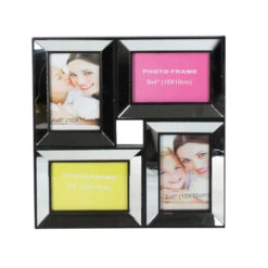 Northlight 14.5" Black Mirrored Collage Picture Frame For Dual-Size Photos