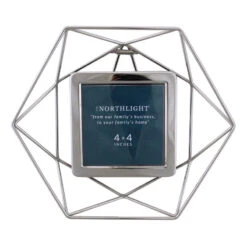 Northlight 9.5" Contemporary Hexagonal 4" X 4" Photo Picture Frame - Silver