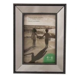 Northlight 8" Black Contemporary Rectangular Mirrored Picture Frame For 6" X 4" Photo