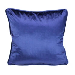 Northlight 17" Navy Blue Velvet Plush Velvet Solid Square Throw Pillow With Piped Edging