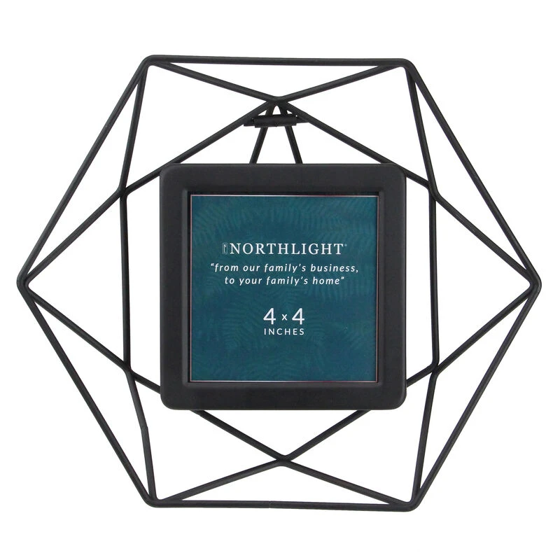 Northlight 8" Contemporary Hexagonal 4" X 4" Photo Picture Frame - Black 3 Northlight 8" Contemporary Hexagonal 4" X 4" Photo Picture Frame - Black