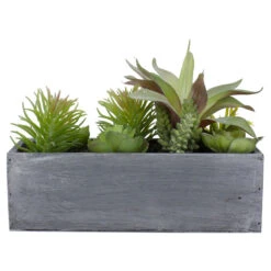 Northlight 12" Artificial Mixed Succulent Plants In A Rectangular Planter