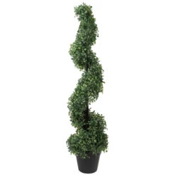 Northlight 3' Artificial Two-Tone Boxwood Spiral Topiary Tree With Round Pot Unlit
