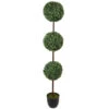 Northlight 4' Artificial Two-Tone Boxwood Triple Ball Topiary Tree With Round Pot Unlit