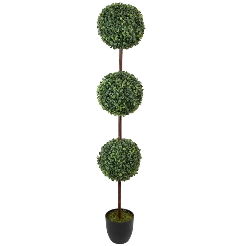Northlight 4' Artificial Two-Tone Boxwood Triple Ball Topiary Tree With Round Pot Unlit 3 Northlight 4' Artificial Two-Tone Boxwood Triple Ball Topiary Tree With Round Pot Unlit