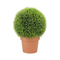 Northlight 18" Potted Two-Tone Artificial Pine Ball Topiary Plant