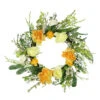 Northlight Hydrangea And Rose Artificial Floral Wreath Yellow 24-Inch -Northlight 4361ef0683e342a8b35c9622bd102e6b