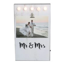 Northlight LED Lighted Mr & Mrs Picture Frame With Clip - 4" X 6"
