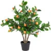 Northlight 34" Artificial Orange Citrus Tree In Black Pot