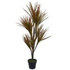 Northlight 55" Green And Red Artificial Dracaena Potted Plant