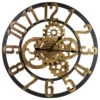 Northlight 24" Gold And Black Battery Operated Round Wall Clock With Cogs -Northlight 5951bf5513384deea6d24e852a26bf0d