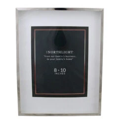 Northlight 14" Contemporary Rectangular 8" X 10" Photo Picture Frame - Silver And Clear
