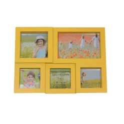 Northlight 11.75" Yellow Multi Sized Puzzled Collage Picture Frame