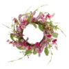 Northlight Geranium And Berry Artificial Spring Floral Wreath Pink - 18-Inch