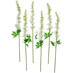 Northlight Set Of 6 White Delphinium Artificial Floral Stems 40"