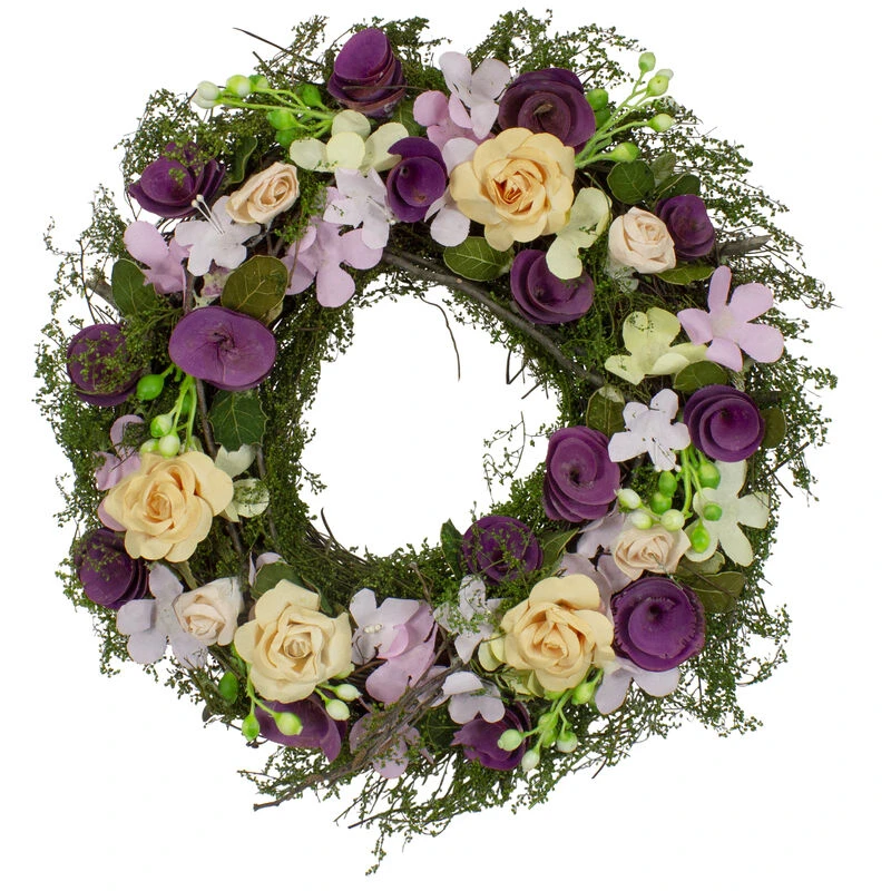Northlight Purple And Green Floral Berries And Twig Artificial Spring Floral Wreath 14-Inch 3 Northlight Purple And Green Floral Berries And Twig Artificial Spring Floral Wreath 14-Inch