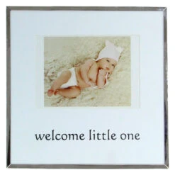 Northlight 10" Metallic Square 4" X 6" Baby Photo Picture Frame - Silver