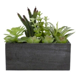 Northlight 10" Artificial Mixed Succulent Plants In A Rectangular Planter