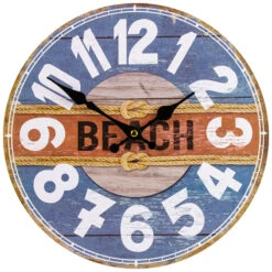 Northlight 12" Battery Operated "Beach" Round Wall Clock
