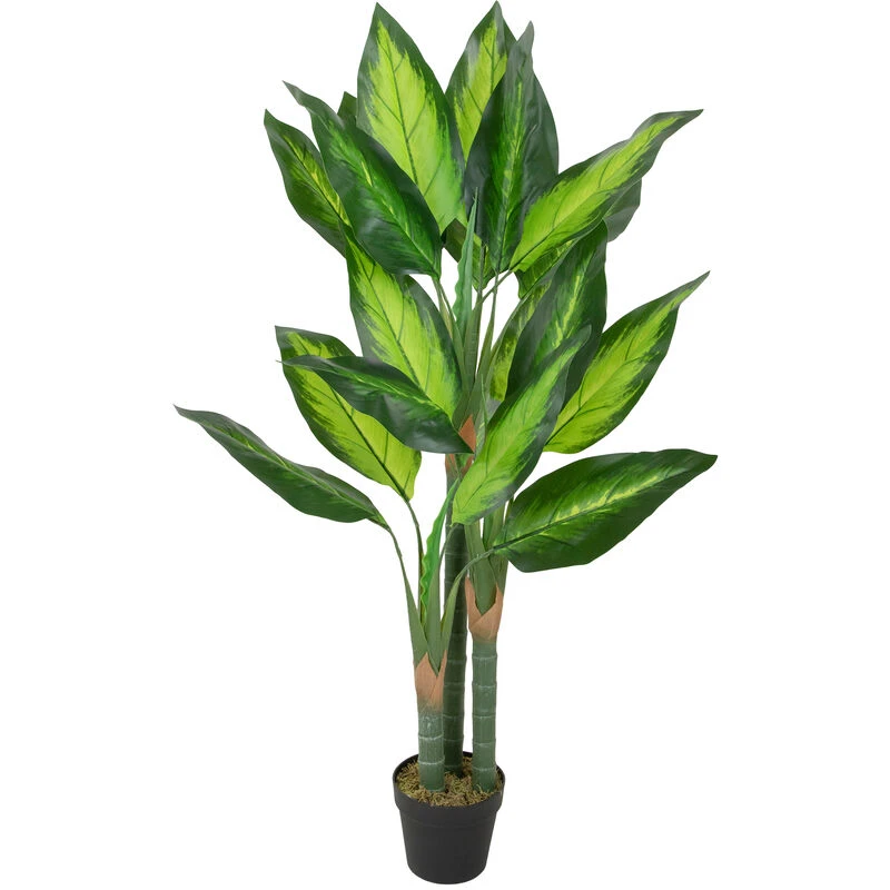 Northlight 51" Artificial Wide Leaf Green Dieffenbachia Potted Plant 3 Northlight 51" Artificial Wide Leaf Green Dieffenbachia Potted Plant