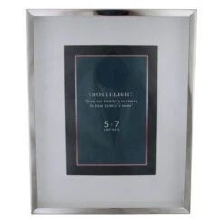 Northlight 10" Modern Look Rectangular 5" X 7" Photo Picture Frame - Silver And Clear