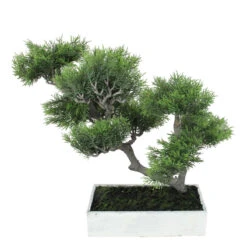 Northlight 18 Green Japanese Bonsai Artificial Tree In A White Planter Box