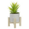 Northlight 8.25" Potted Green Artificial Agave Plant With Wooden Stand