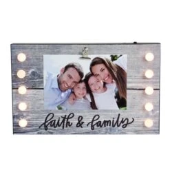 Northlight LED Lighted Faith & Family Picture Frame With Clip - 4" X 6"