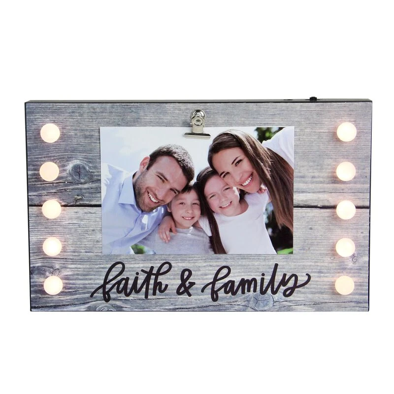 Northlight LED Lighted Faith & Family Picture Frame With Clip - 4" X 6" 3 Northlight LED Lighted Faith & Family Picture Frame With Clip - 4" X 6"