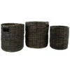 Northlight Set Of 3 Dark Brown Natural Woven Table And Floor Cylindrical Seagrass Baskets -Northlight 9ca8fe1c947840779095883f70ff17fe