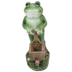 Northlight 11.5" Green Frog Pushing Wheelbarrow Outdoor Garden Statue -Northlight GUEST 01e99b3b 79bd 452d b971 b0dd7681afee