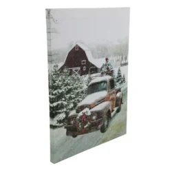 Northlight LED Lighted Fiber Optic Truck With Tree Christmas Canvas Wall Art 15.75" X 11.75" -Northlight GUEST 02b2f206 e149 436f 81ef 798491ad4cbe