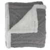 Northlight 50" X 60" Cable Knit Plush Throw Blanket - Gray/White