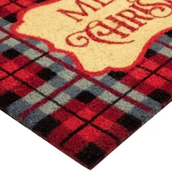 Northlight Red And Black Plaid "Merry Christmas" Rectangular Doormat 18" X 30" -Northlight GUEST 0865a06a 4592 48c1 ab97 6214b9e015f1
