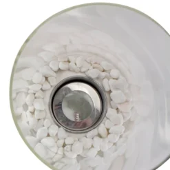 Northlight 10.5" Bio Ethanol Round Portable Tabletop Fireplace With White Base