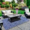 Northlight 4' X 6' Blue And White Geometric Rectangular Outdoor Area Rug -Northlight GUEST 0d199b7e 7206 40ed be0c 0fe2072e619b
