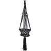 Northlight 43" Lattice Pattern Macrame Indoor Planter Hanger - Black 2 Northlight 43" Lattice Pattern Macrame Indoor Planter Hanger - Black -Northlight GUEST 0dd904ce 3756 43c4 8bc2 b5bc743b5ad9