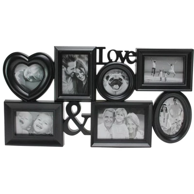 Northlight 26.5" Black Multi-Sized "Love &" Collage Photo Picture Frame Wall Decoration 4 Northlight 26.5" Black Multi-Sized "Love &" Collage Photo Picture Frame Wall Decoration - Image 2